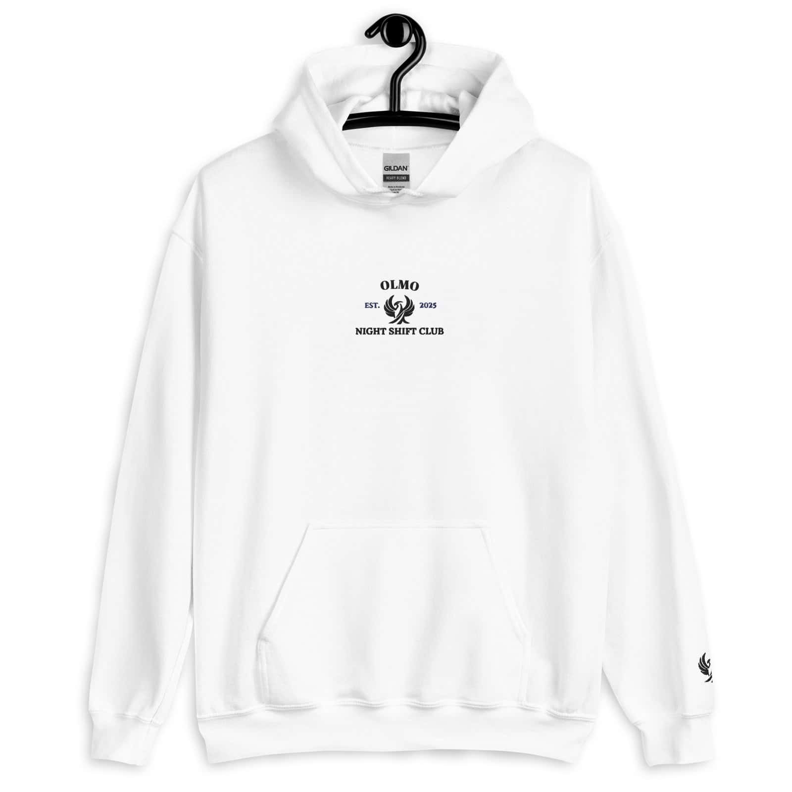 Vêtement streetwear blanc avec broderie Night Shit Club, idéal pour un style urbain et tendance.