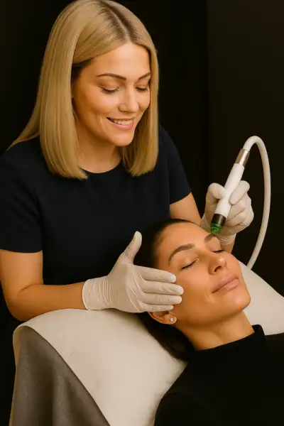 Tratamento a laser da pele para rejuvenescimento e endurecimento da pele.