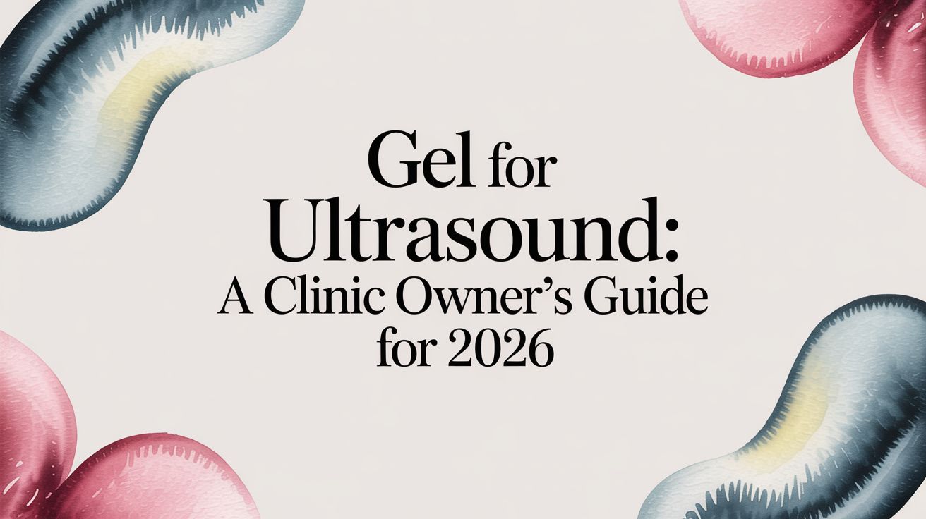 Gel for ultrasound imaging used in clinics, essential for clear diagnostic results.