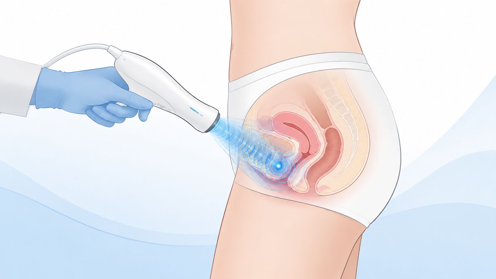 Dispositivo de terapia a laser não invasiva destinado à área pélvica, para a saúde e o bem-estar.