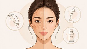 Tratamento a laser para cicatrizes de acne e redução da pigmentação.