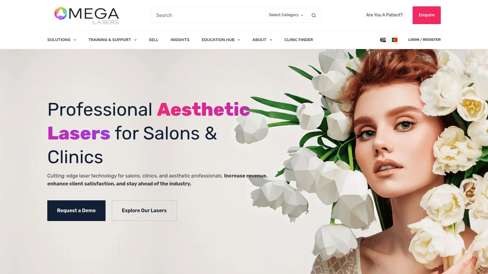 Professional aesthetic lasers for salons and clinics by Omega Lasers.