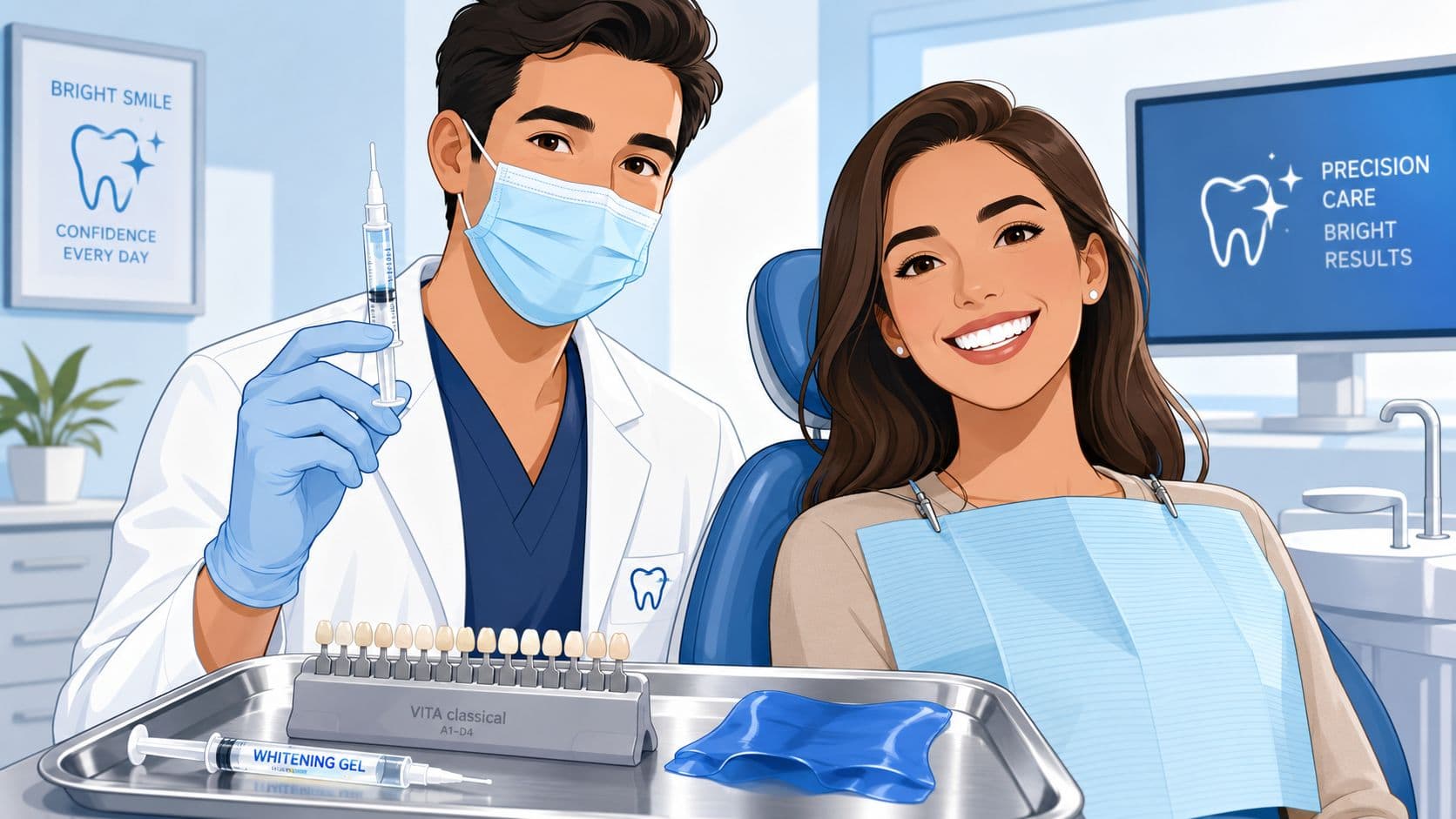 Dental professional with patient receiving laser treatment at Omega Lasers.