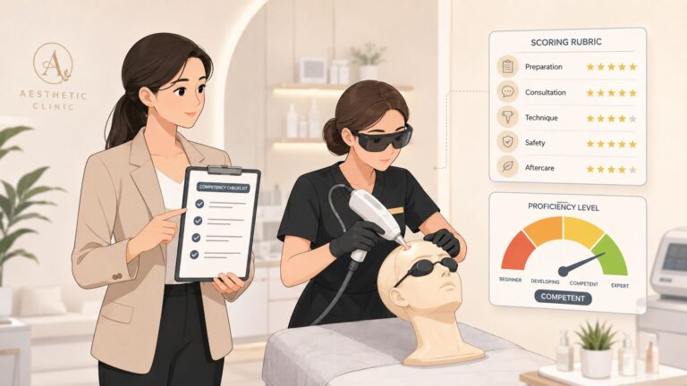 Woman receiving laser treatment at Omega Lasers clinic in South Africa.