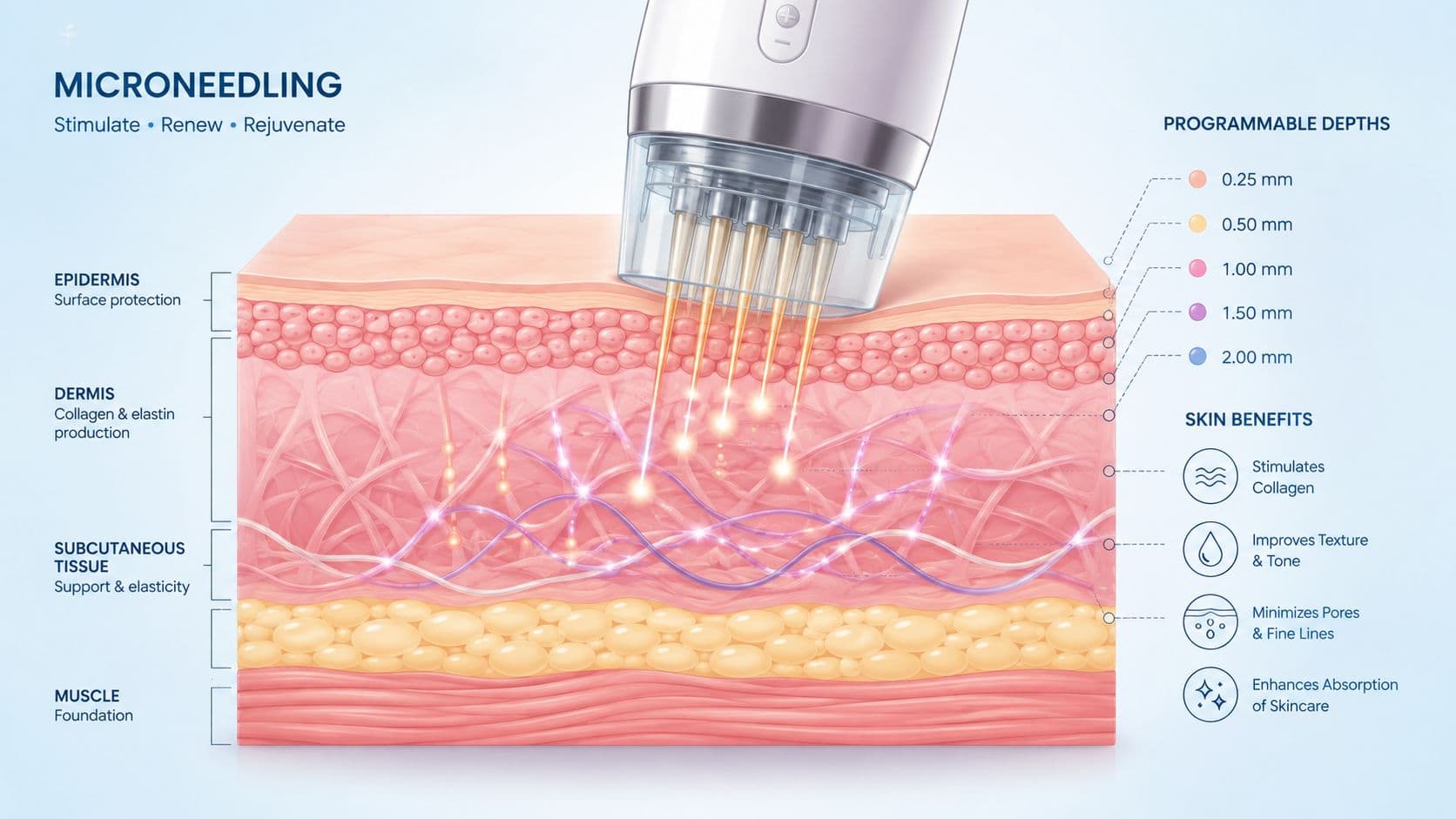 Dispositivo de microagulhamento para rejuvenescimento da pele com tecnologia laser.