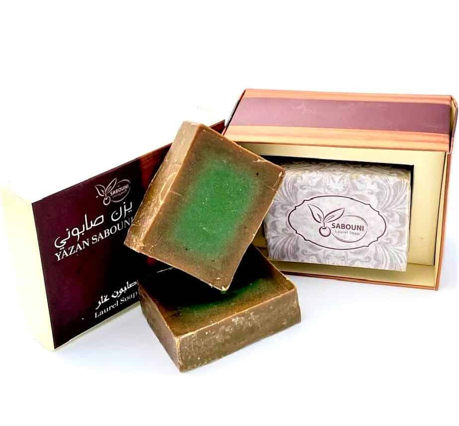 Yazan Sabouni Alepposeife Premium 6 Jahre Reifezeit 70% Olivenöl/30% Lorbeeröl, Geschenkbox,  200g (5,45€/100g) – Bild 2