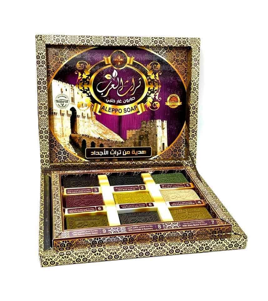 - 30%: Alepposeifen-Geschenkbox Sabouni "Deluxe" mit 9 verschiedenen Duft-Seifen (2,50€/100g)