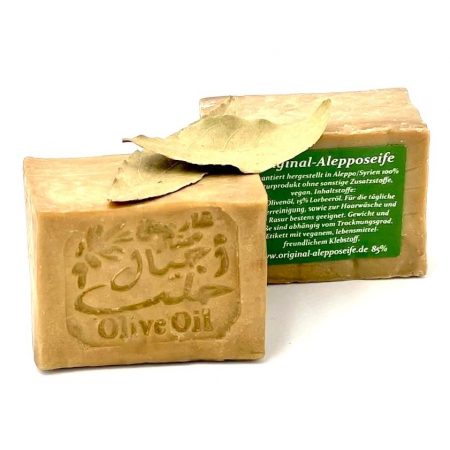 Alepposeife AJ15 - lange Reifezeit, über 6 Jahre - 85% Olivenöl/15% Lorbeeröl