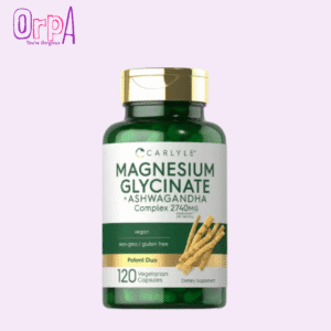 Carlyle Magnesium Glycinate with Ashwagandha _ 2,740mg Complex _ 120 Vegetarian Capsules _ Potent Duo _ Non-GMO and Gluten Free Supplement