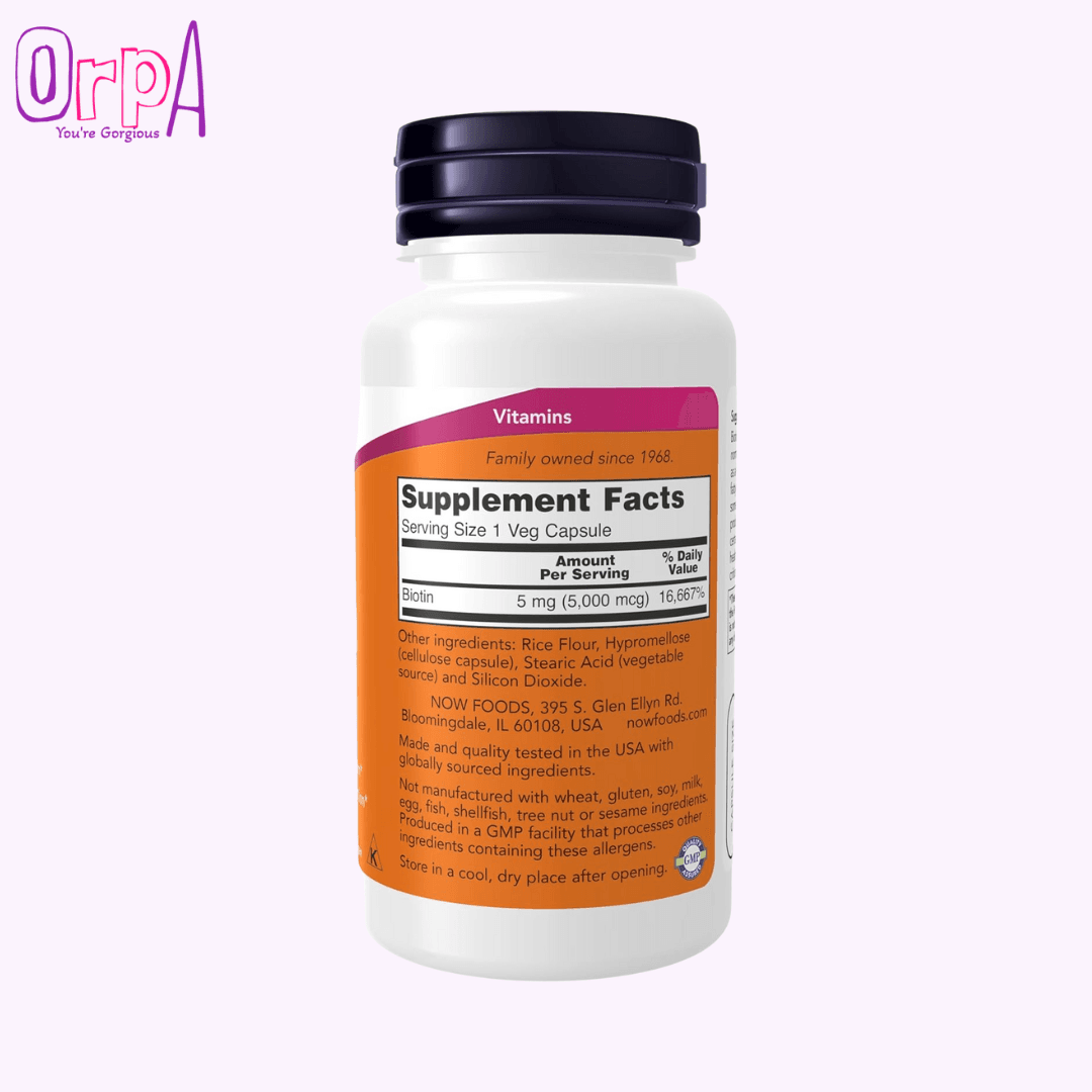 Provides 5,000 mcg of Biotin (Vitamin B7) for high-potency support