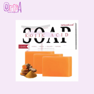 ORIENTLEAF Kojic Acid Soap, Turmeric Soap Bar for Dark Spots, Fresh Citurs Scent, Gentle for Face and Body Wash with Vitamin C, Shea Butter, Retinol, Olive Oil, Collagen (3 PACK)