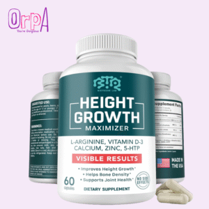 Bioteque Lab Height Growth Maximizer, Calcium, Vitamin D3 and Zinc Blend Pills, Bone Growth Supplement for Kids and Teens, Bone Strength, Density Support, GMO-Free, Gluten-Free, Made in USA, 60 Caps