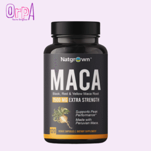 Natgrown Organic Maca Root 1500 mg with Black + Red + Yellow Peruvian Maca Root Extract - 120 capsules