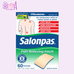 Salonpas Pain Relieving Patch for Back Neck Shoulder Knee Pain and Muscle Soreness - 8 Hour Pain Relief - 60 patches