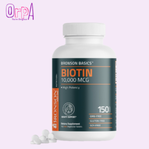 Bronson Biotin 10,000mcg, Supports Healthy Hair Skin and Nails Vegetarian150 Tablets