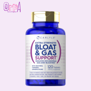 Carlyle Bloat & Gas Support for Men & Women Extra Strength Pills Supplement with Enzymes, Turmeric, Ginger & More 120 Tablets