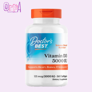 Doctor's Best Vitamin D3 5,000 IU for Healthy Bones, Teeth, Heart and Immune Support 360 Sofgels