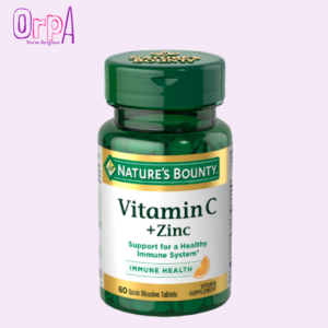 Nature's Bounty Vitamin C + Zinc, Vitamin Supplement, Supports Immune Health, 60 mg, 60 Tablets
