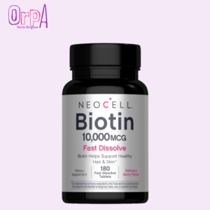 NeoCell Biotin 10000mcg Fast Dissolve Tablets _ 180 Count _ for Women and Men _ Berry Flavor Supplement _ Hair, Skin, and Nails