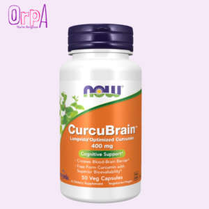 NOW CurcuBrain™ 400 mg with Longvida® Optimized Curcumin 50 Veg Capsules