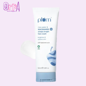 Plum 2% Niacinamide Simply Bright Face Wash with Rice Water Brightens Skin, Helps Fade Blemishes Softens & Smoothens Skin Gentle & Non-Drying Women & Men 100% Vegan 100 ml