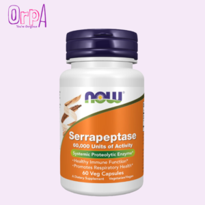 NOW Serrapeptase 60,000 Units of Activity Promotes Respiratory Health and Immune Function 60 Veg Capsules