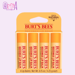 Burt's Bees Lip Balm - Original Beeswax, Tint-Free, 4 Tubes, 0.15 oz.