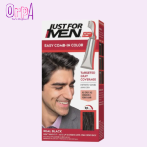 Just For Men Easy Comb-In Color Mens Hair Dye, Easy No Mix Application with Comb Applicator - Real Black, A-55, Pack of 1