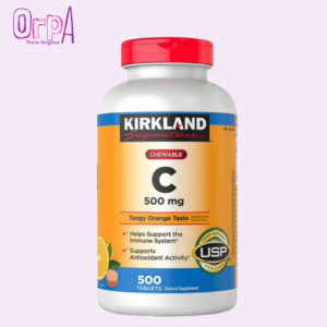 Kirkland Signature Chewable Vitamin C 500 Mg Tangy Orange Taste 500 Tablets