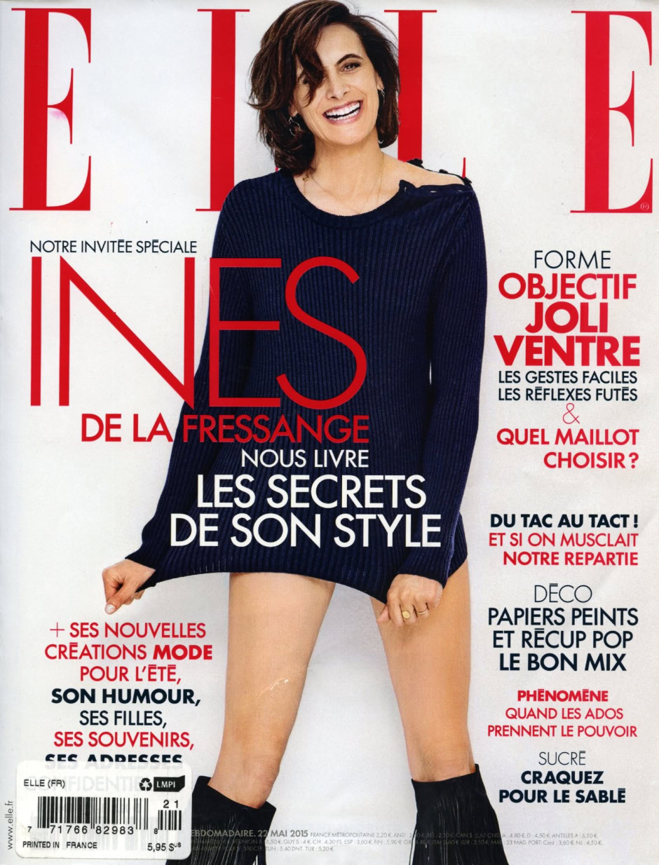 Health, fashion, magazine cover, Charlotte Gainsbourg wearing a blue sweater, provocative pose, Elle magazine France, editorial fashion photography, stylish lifestyle imagery, modern fashion trends, celebrity fashion photography, chic casual wear, contemporary style, French fashion magazine, magazine cover photo, female model portrait, fashionable winter outfit, stylish streetwear, high-quality editorial shot, trendy fashion inspiration.