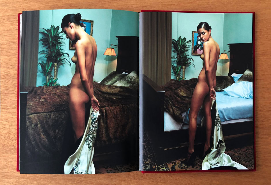 Elegant nude woman in a vintage hotel room, artistic fashion photography, Pamela Hanson style — emphasizing glamour, sensuality, and fine art nudes.