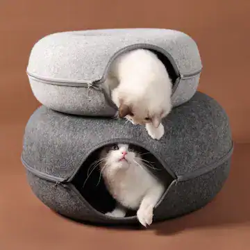 lit cocoon pour chat avec coussin doux et panier confortable