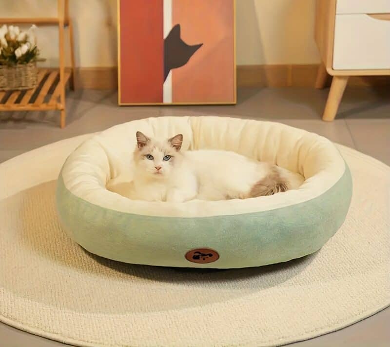 lit confortable pour chat avec coussin doux et panier moelleux