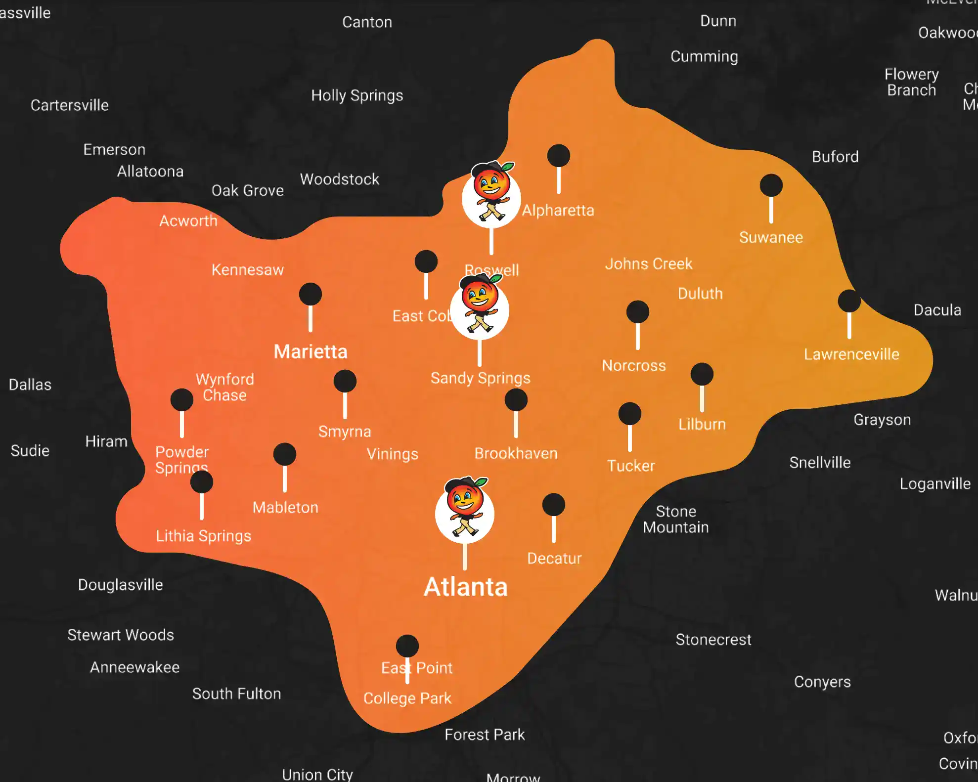 Peach-Plumbing-And-Drain-Atlanta-Service-Area-Map
