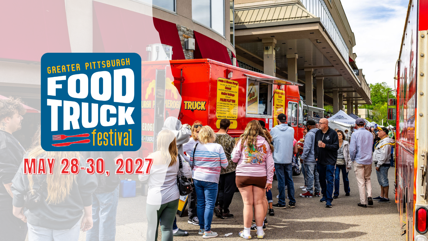 Attendees enjoying food truck offerings at Pittsburgh Food Truck Festival.