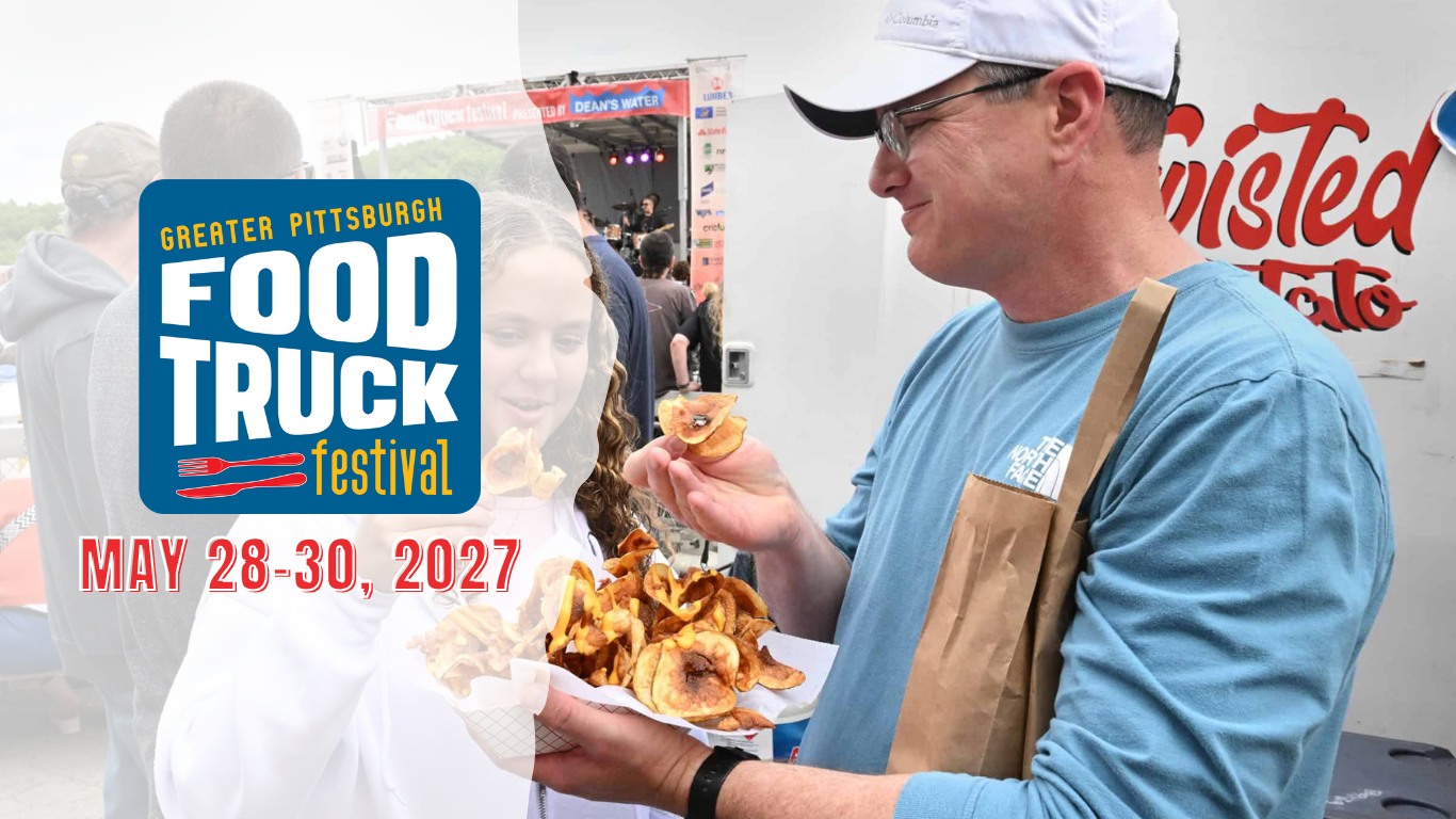 Attendees enjoying food truck offerings at Pittsburgh Food Truck Festival.