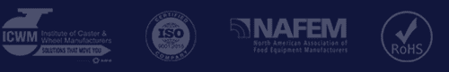 P&H Casters logo displayed in footer section of website.