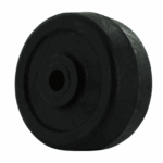 Black HeatEater wheel with 1/4" bore for industrial carts.