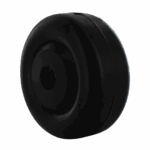 Black industrial caster wheel for heavy-duty applications.