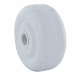 White industrial caster wheel for heavy-duty applications.