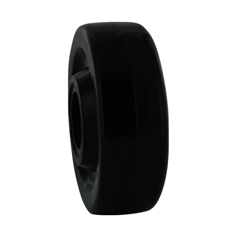 Heavy-duty black caster wheel for industrial equipment.