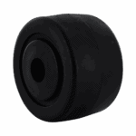 Black industrial caster wheel for heavy equipment and machinery.