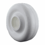 White industrial caster wheel for heavy-duty applications.
