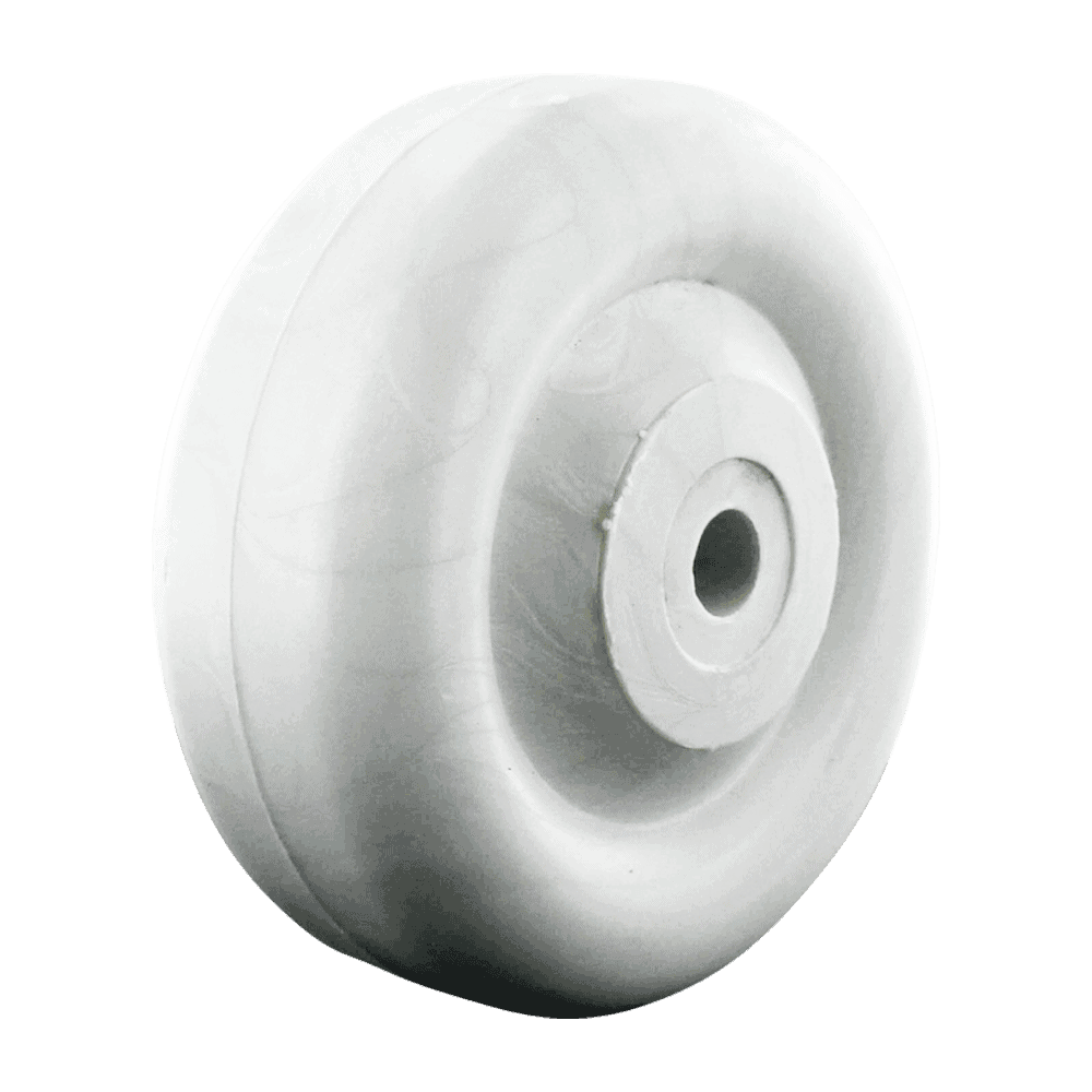 White industrial caster wheel for heavy-duty applications.