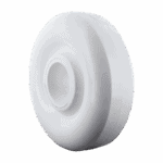 White polypropylene caster wheel with 1-3/8 inch bore for industrial use.