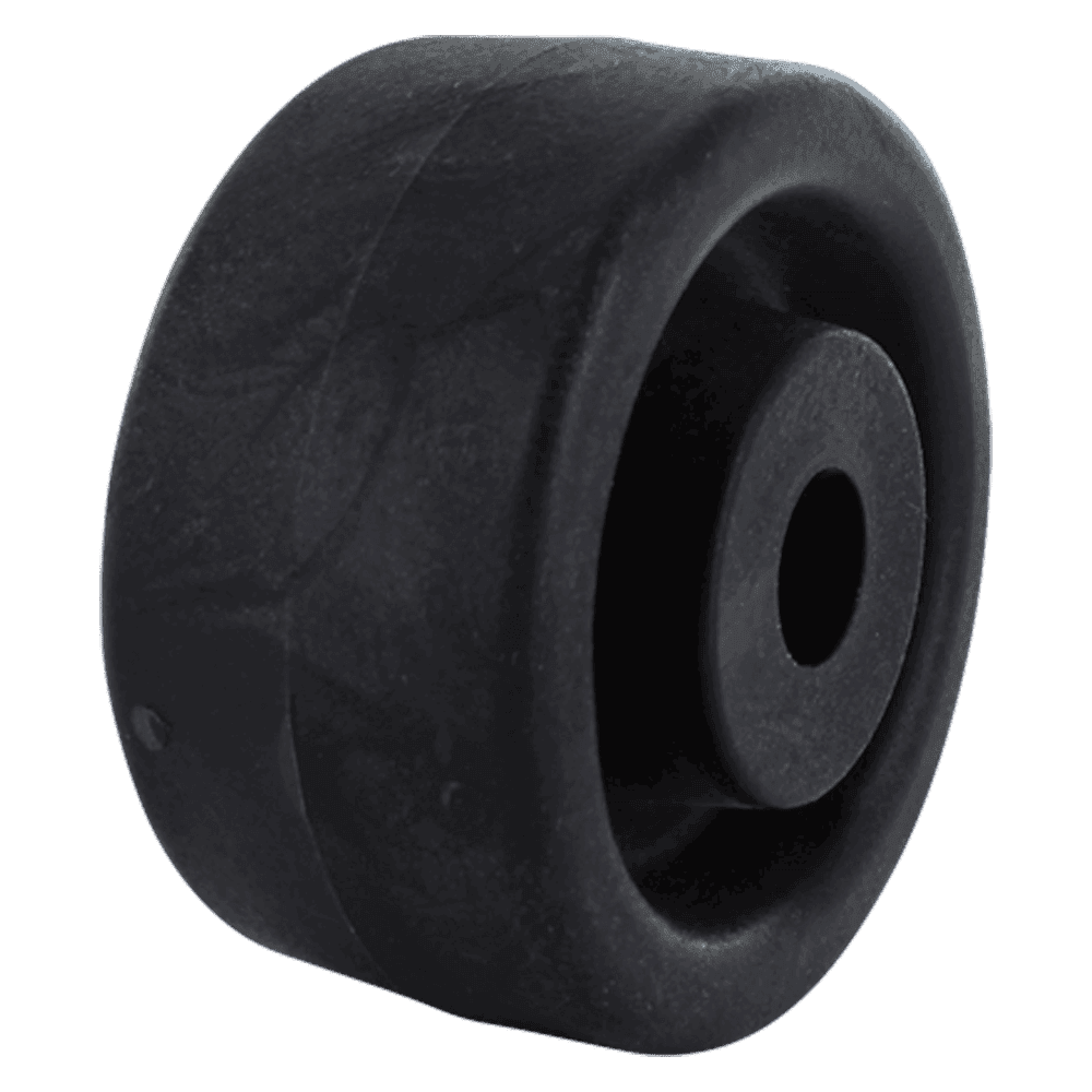 Black industrial caster wheel for heavy-duty applications.