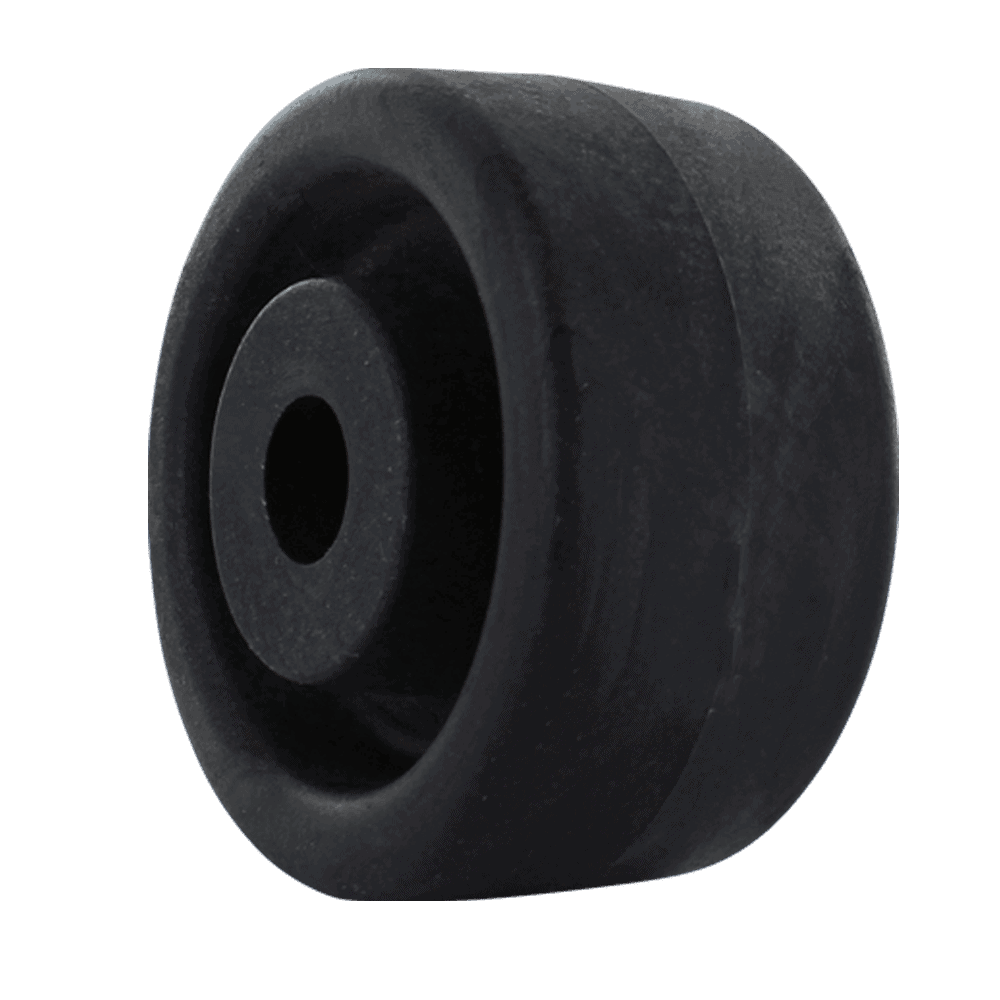 Black industrial caster wheel for heavy-duty applications.