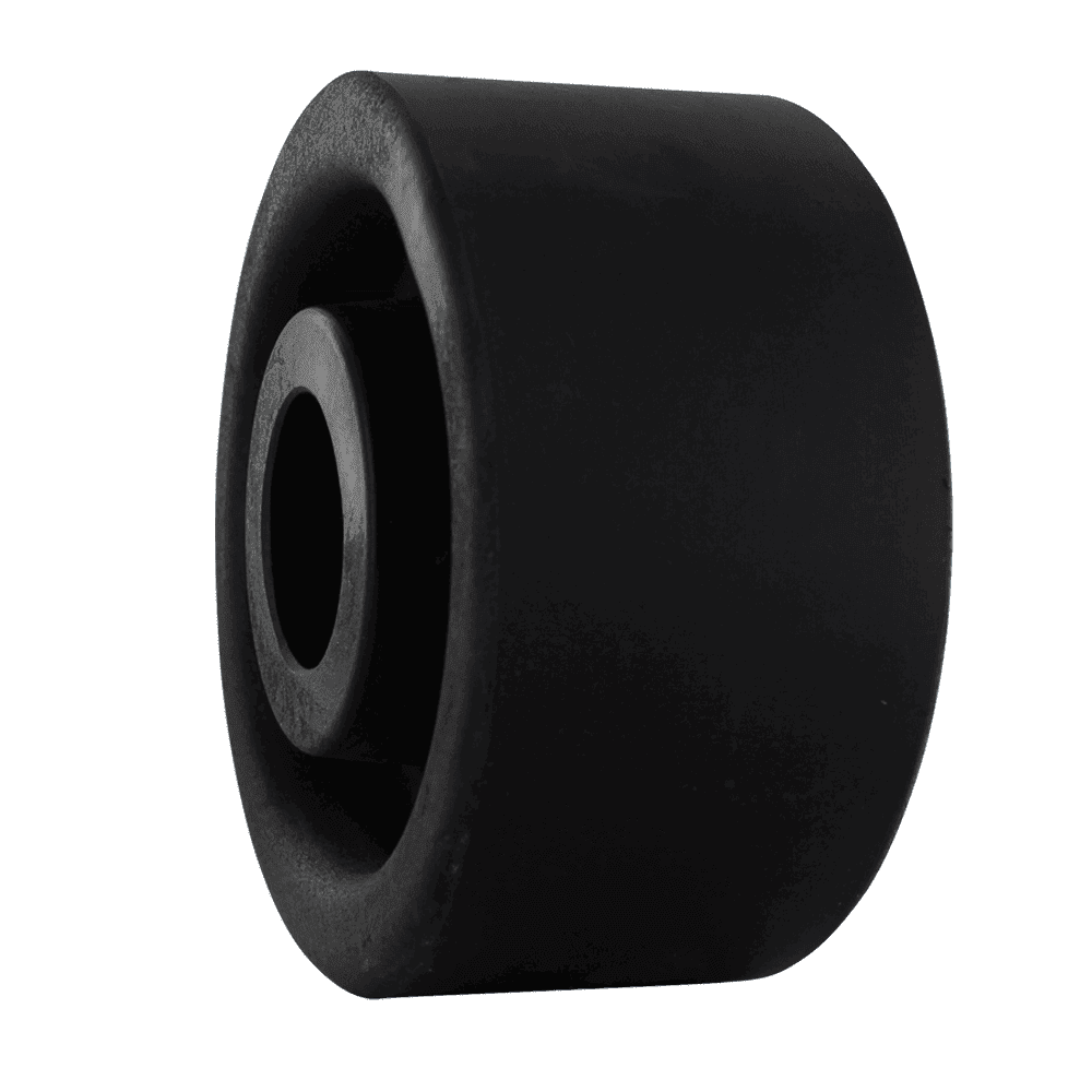 Heavy-duty black caster wheel for industrial equipment and furniture.