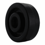 Heavy-duty black caster wheel for industrial equipment.