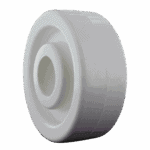 Heavy-duty white caster wheel for industrial equipment.